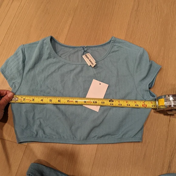 Three Piece Dusty Teal\Blue Bikini Set - Picture 3 of 13